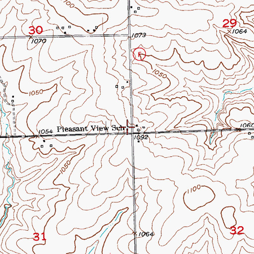 Topographic Map of Pleasant View School, WI