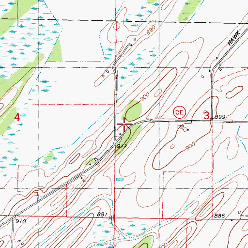 Topographic Map of Pleasant View School (historical), WI
