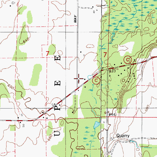Topographic Map of Pleasant View School, WI