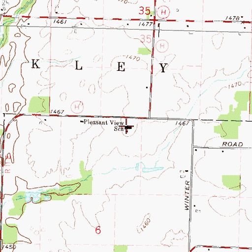 Topographic Map of Pleasant View Elementary School, WI