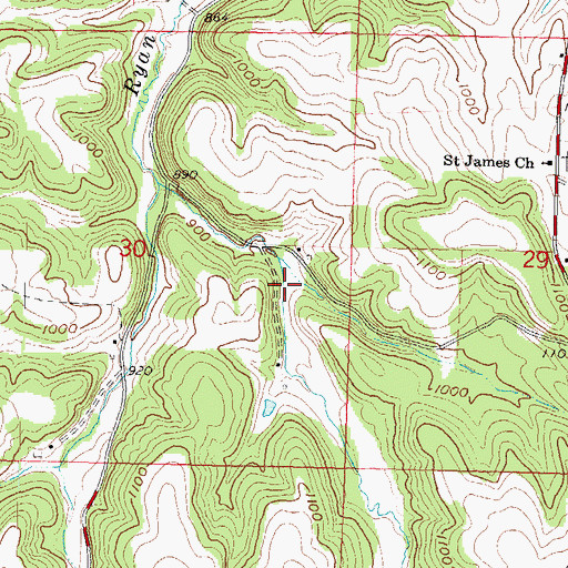 Topographic Map of Pleasure Valley, WI