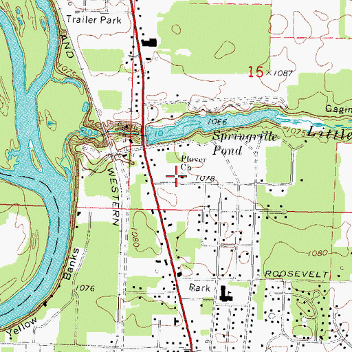 Topographic Map of Plover United Methodist Church, WI