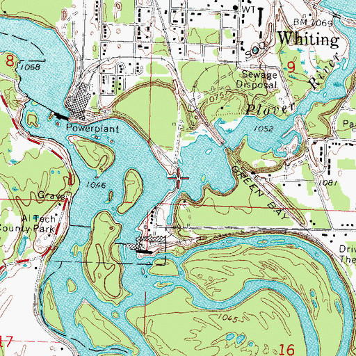 Topographic Map of Plover River, WI