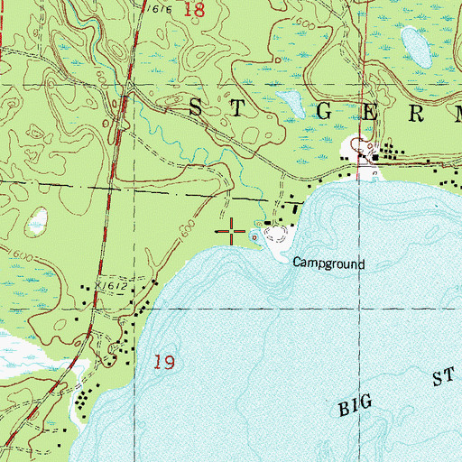Topographic Map of Plum Creek, WI