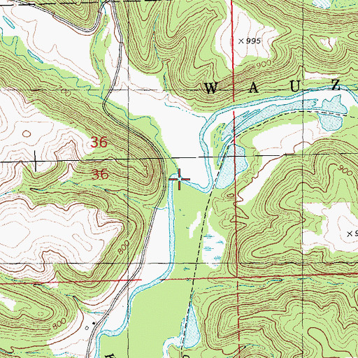 Topographic Map of Plum Creek, WI