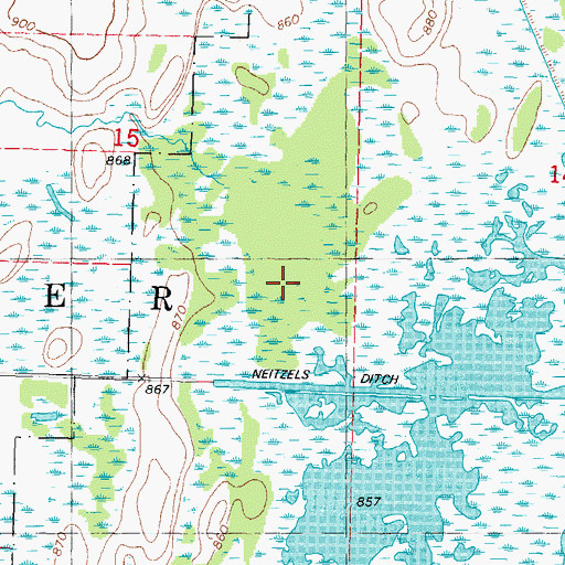 Topographic Map of Plum Creek, WI