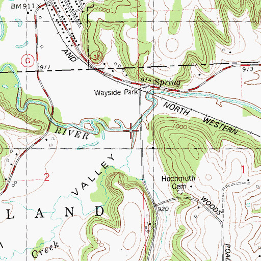 Topographic Map of Plum Creek, WI