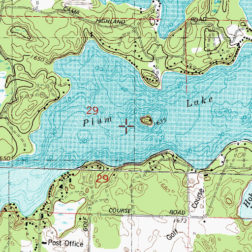 Topographic Map of Plum Lake, WI