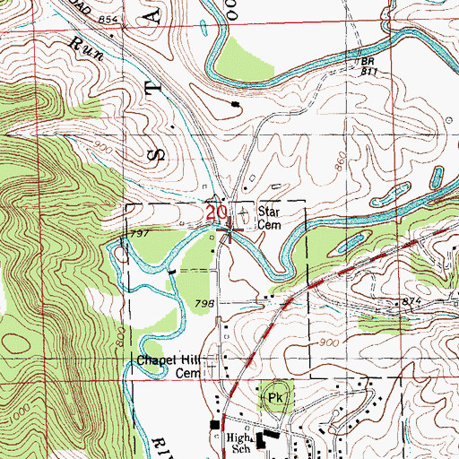 Topographic Map of Plum Run, WI