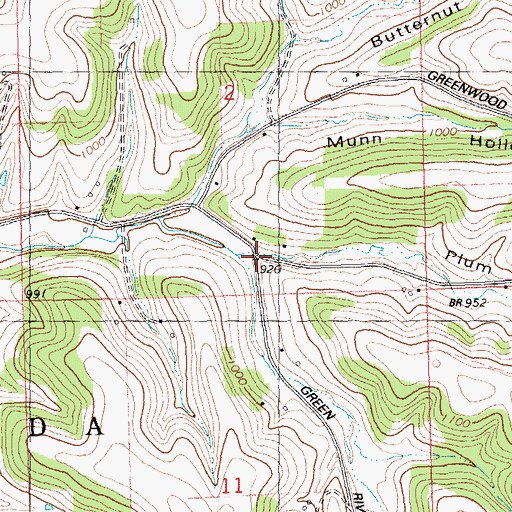 Topographic Map of Plum Valley, WI