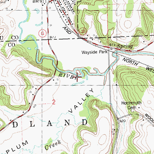 Topographic Map of Plum Valley, WI