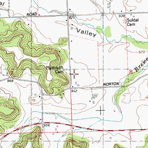 Topographic Map of Plymouth Church, WI