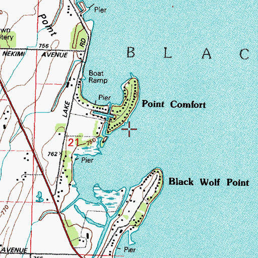 Topographic Map of Point Comfort, WI