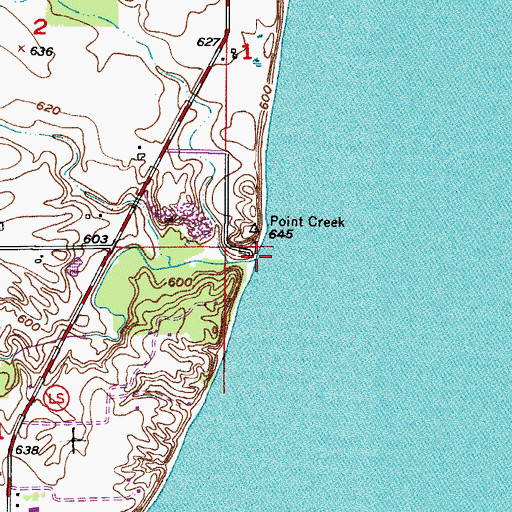 Topographic Map of Point Creek, WI