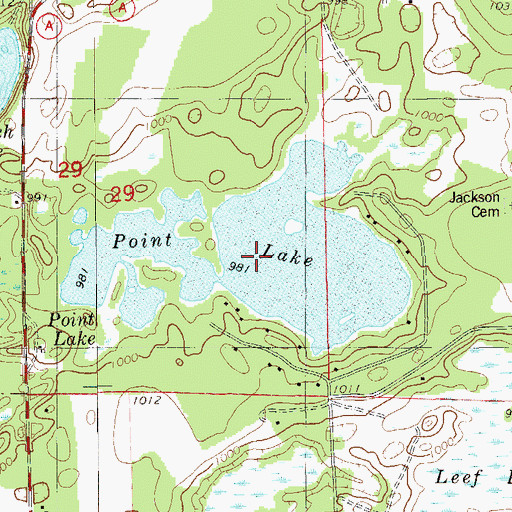 Topographic Map of Point Lake, WI