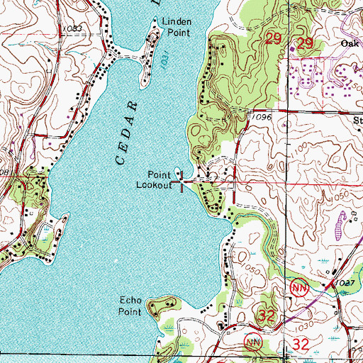 Topographic Map of Point Lookout, WI