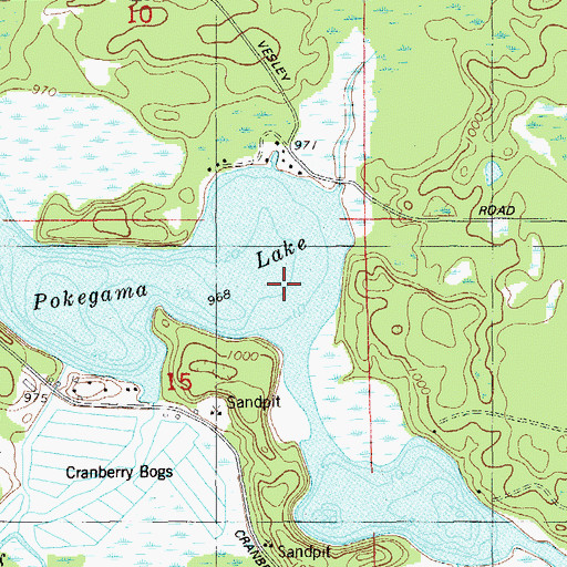 Topographic Map of Pokegama Lake, WI