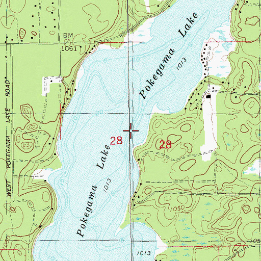 Topographic Map of Pokegama Lake, WI
