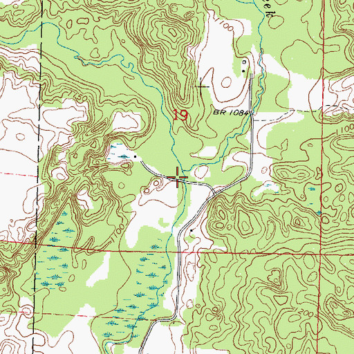 Topographic Map of Poncho Creek, WI
