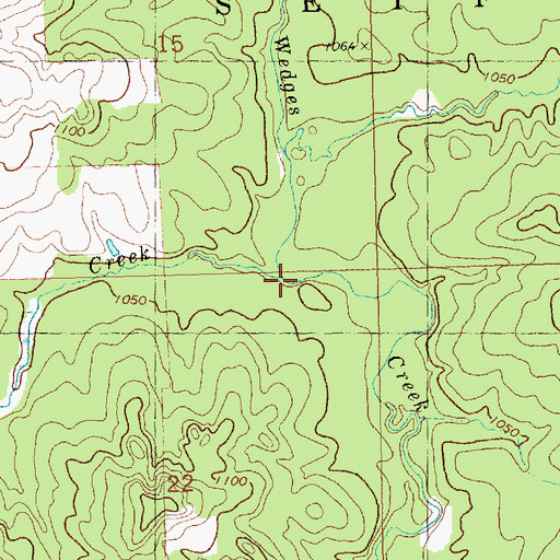 Topographic Map of Pony Creek, WI