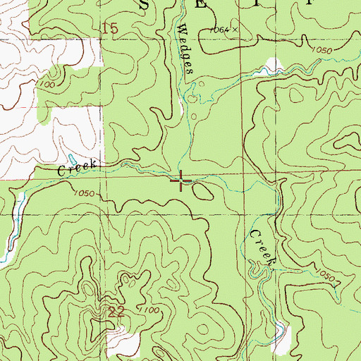 Topographic Map of Pony Creek, WI