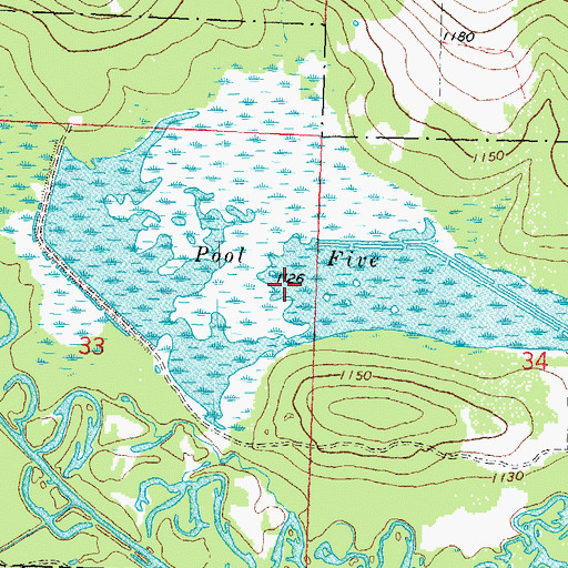 Topographic Map of Pool Five, WI