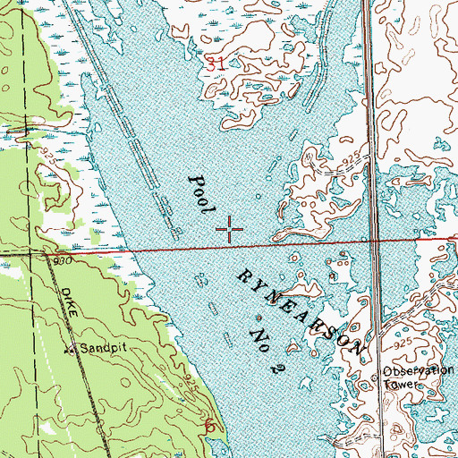 Topographic Map of Number Two Pool, WI