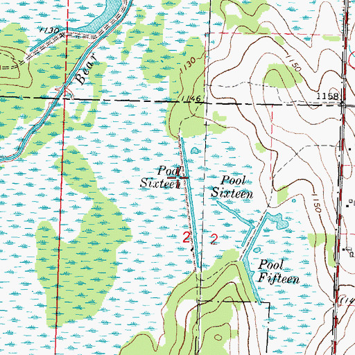 Topographic Map of Sixteen Pool, WI