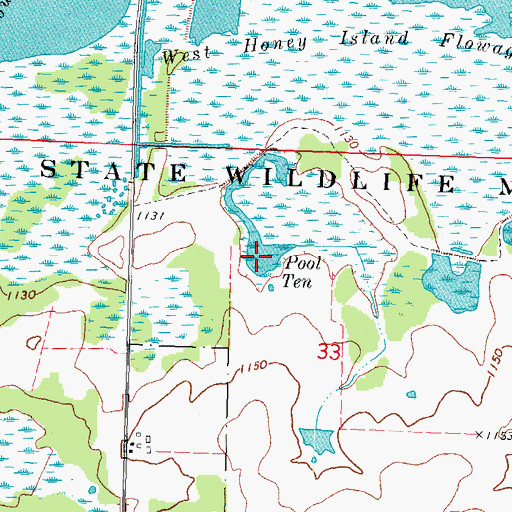 Topographic Map of Ten Pool, WI