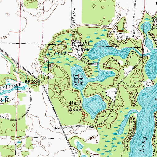 Topographic Map of Pope Lake, WI