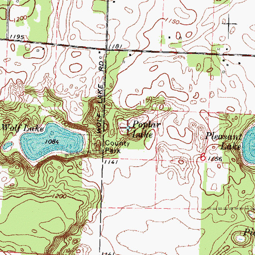 Topographic Map of Poplar Lake, WI