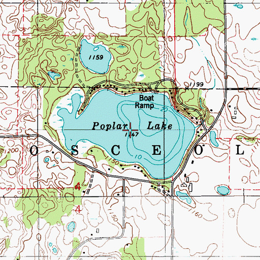 Topographic Map of Poplar Lake, WI