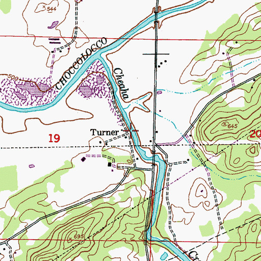 Topographic Map of Turner, AL