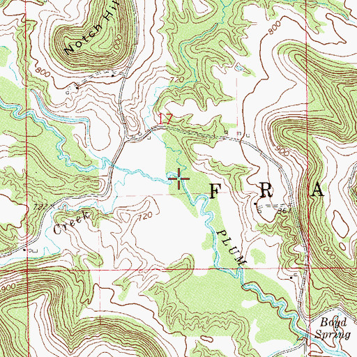Topographic Map of Porcupine Creek, WI