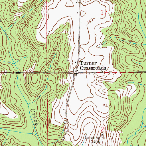 Topographic Map of Turner Crossroads, AL