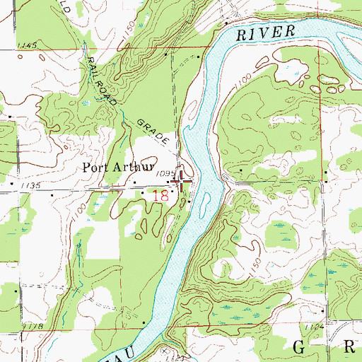 Topographic Map of Port Arthur, WI