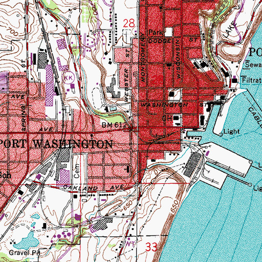 Topographic Map of Port Washington, WI