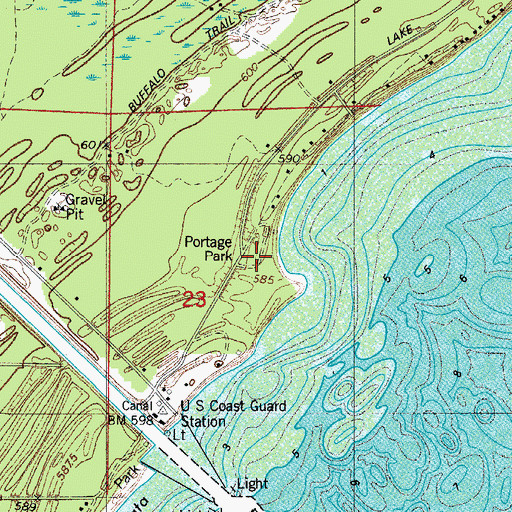 Topographic Map of Portage Park, WI