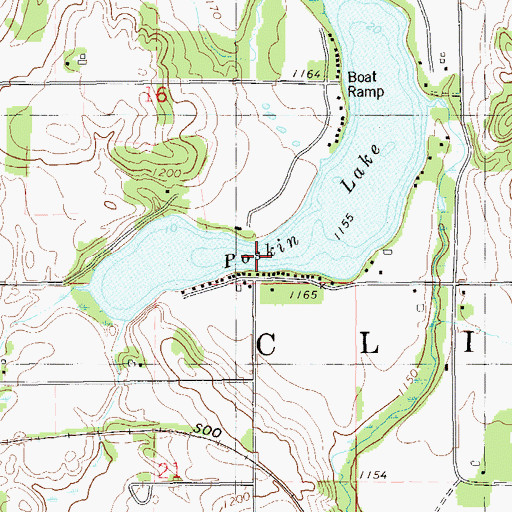 Topographic Map of Poskin Lake, WI