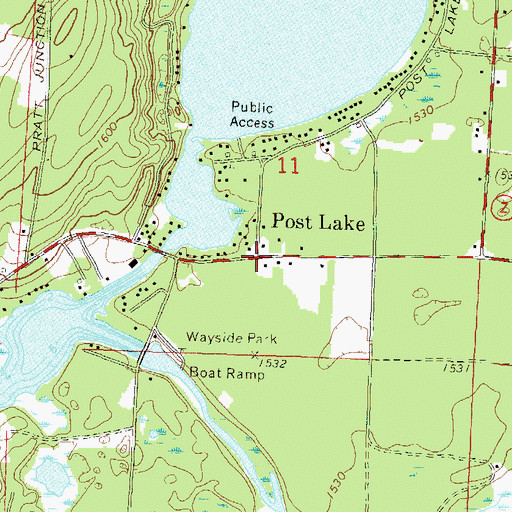 Topographic Map of Post Lake, WI