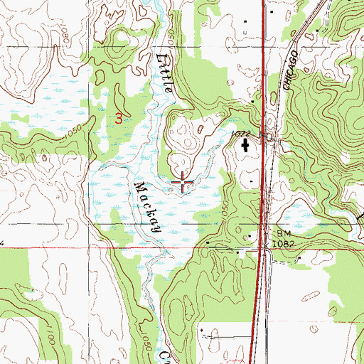 Topographic Map of Potato Creek, WI
