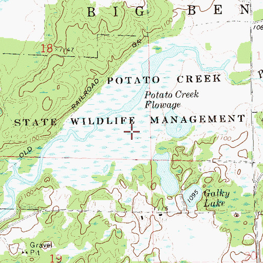 Topographic Map of Potato Creek State Wildlife Management Area, WI
