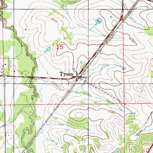 Topographic Map of Tyson, AL