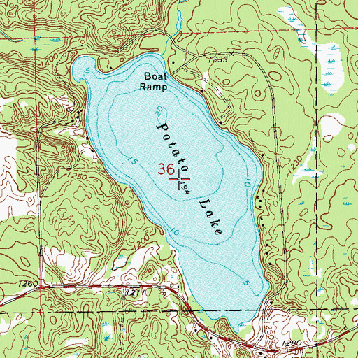 Topographic Map of Potato Lake, WI