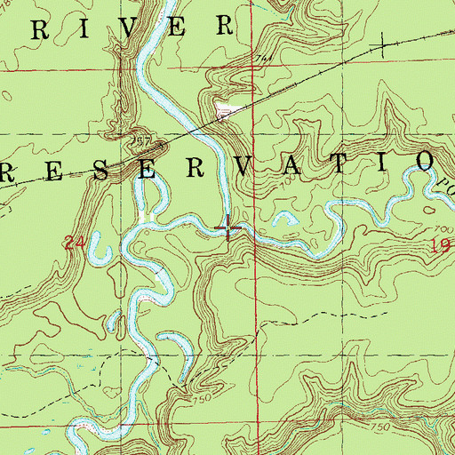 Topographic Map of Potato River, WI
