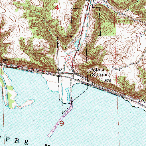 Topographic Map of Potosi Station, WI