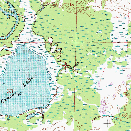 Topographic Map of Potters Creek, WI