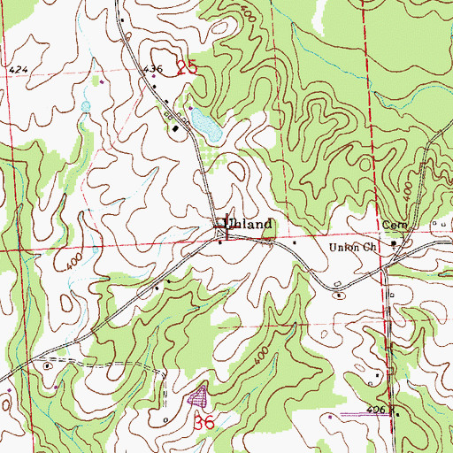 Topographic Map of Uhland, AL