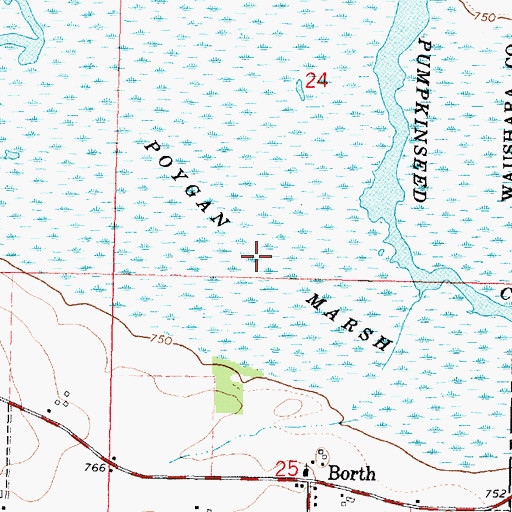 Topographic Map of Poygan Marsh, WI