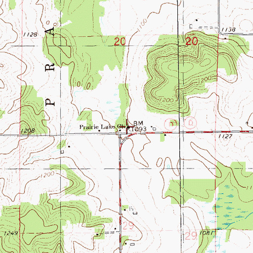 Topographic Map of Prairie Lake Evangelical Covenant Church, WI